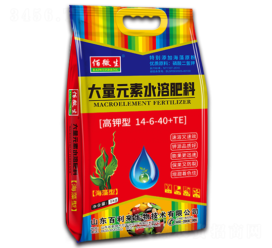 大量元素水溶肥料14-6-40+TE-佰微生-百利來